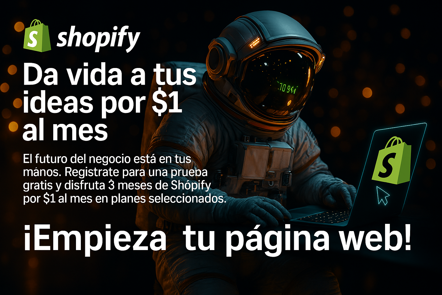 shopify por solo 1$ al mes